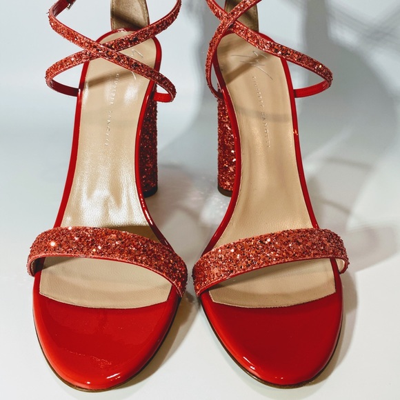 Giuseppe Zanotti Glitter Leather Sandal WOMENS 8.5 - Picture 5 of 7